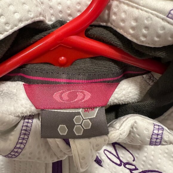 Vintage Salomon White & Purple Zip Up Lightweight Sweatshirt in Women's Medium - Picture 6 of 6